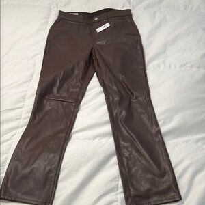 Brown Faux Leather Pants